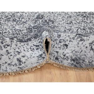 8'x8' Round Broken Persian Design Wool and Pure Silk Hand Knotted Oriental Rug FWR350310