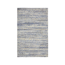 Load image into Gallery viewer, 3&#39;x5&#39; Blue Variegated Textured Design Hand Loomed Pure Wool Modern Oriental Rug FWR350370