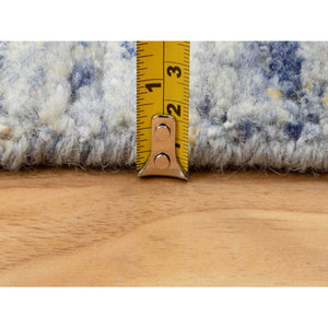 3'x5' Blue Variegated Textured Design Hand Loomed Pure Wool Modern Oriental Rug FWR350370