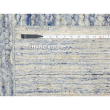 Load image into Gallery viewer, 2&#39;6&quot;x5&#39;10&quot; Blue Variegated Textured Design Hand Loomed Runner Pure Wool Modern Oriental Rug FWR350406