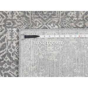 5'10"x9'1" Gray Fine jacquard Hand Loomed Modern Wool And Art Silk Oriental Rug FWR350454