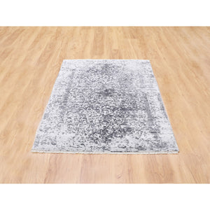 3'x5'1" Broken Persian Design Wool and Pure Silk Hand Knotted Oriental Rug FWR350496