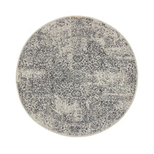 Load image into Gallery viewer, 5&#39;10&quot;x5&#39;10&quot; Round Fine jacquard Hand Loomed Erased Design Wool And Silk Oriental Rug FWR350562