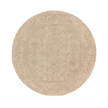 Load image into Gallery viewer, 5&#39;9&quot;x5&#39;9&quot; Round Taupe Fine Jacquard Hand Loomed Modern Wool And Art Silk Oriental Rug FWR350598