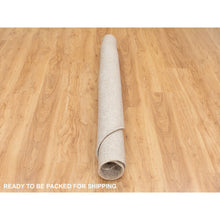 Load image into Gallery viewer, 5&#39;10&quot;x5&#39;10&quot; Round Taupe Fine Jacquard Hand Loomed Modern Wool And Art Silk Oriental Rug FWR350604