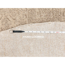 Load image into Gallery viewer, 5&#39;10&quot;x5&#39;10&quot; Round Taupe Fine Jacquard Hand Loomed Modern Wool And Art Silk Oriental Rug FWR350604