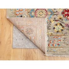 Load image into Gallery viewer, 6&#39;1&quot;x9&#39; THE SUNSET ROSETTES Wool And Pure Silk Hand Knotted Oriental Rug FWR350658