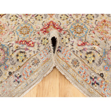 Load image into Gallery viewer, 6&#39;1&quot;x9&#39; THE SUNSET ROSETTES Wool And Pure Silk Hand Knotted Oriental Rug FWR350658