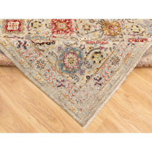 Load image into Gallery viewer, 6&#39;1&quot;x9&#39; THE SUNSET ROSETTES Wool And Pure Silk Hand Knotted Oriental Rug FWR350658