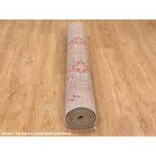 Load image into Gallery viewer, 6&#39;1&quot;x9&#39; THE SUNSET ROSETTES Wool And Pure Silk Hand Knotted Oriental Rug FWR350658