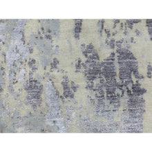 Load image into Gallery viewer, 2&#39;8&quot;x7&#39;10&quot; Gray Thick and Plush Abstract Design Hand Knotted Runner Wool and Silk Oriental Rug FWR350676