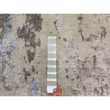 Load image into Gallery viewer, 2&#39;8&quot;x10&#39; Gray Abstract Design Wool And Silk Runner Hand Knotted Oriental Rug FWR350688