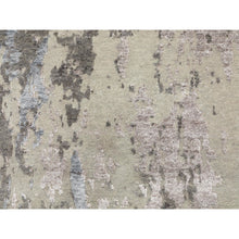 Load image into Gallery viewer, 2&#39;8&quot;x10&#39; Gray Abstract Design Wool And Silk Runner Hand Knotted Oriental Rug FWR350688