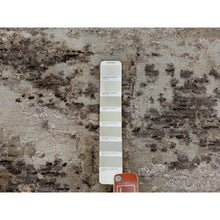Load image into Gallery viewer, 2&#39;8&quot;x9&#39;10&quot; Natural Colors Abstract Design Wool And Silk Runner Hand Knotted Oriental Rug FWR350712