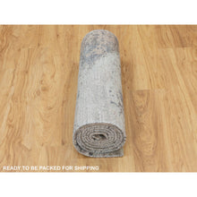 Load image into Gallery viewer, 2&#39;8&quot;x9&#39;10&quot; Natural Colors Abstract Design Wool And Silk Runner Hand Knotted Oriental Rug FWR350712