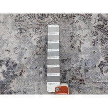 Load image into Gallery viewer, 3&#39;x5&#39; Gray Erased Design Wool And Silk Runner Hand Knotted Oriental Rug FWR350778