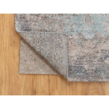 Load image into Gallery viewer, 3&#39;x5&#39; Gray Erased Design Wool And Silk Hand Knotted Oriental Rug FWR350790