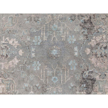 Load image into Gallery viewer, 3&#39;x5&#39; Gray Erased Design Wool And Silk Hand Knotted Oriental Rug FWR350790