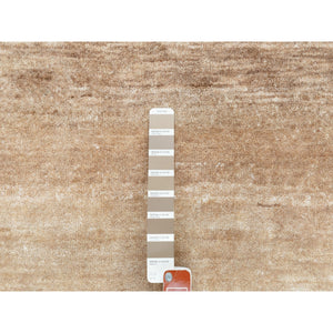 3'x5' Earth Tone Colors Abstract Design Wool And Silk Hand Knotted Modern Oriental Rug FWR350808