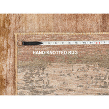 Load image into Gallery viewer, 3&#39;x5&#39; Earth Tone Colors Abstract Design Wool And Silk Hand Knotted Modern Oriental Rug FWR350808
