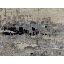 Load image into Gallery viewer, 3&#39;x4&#39;10&quot; Abstract Design Silver-Blue Modern Hand Knotted Wool &amp; Silk Oriental Rug FWR350922