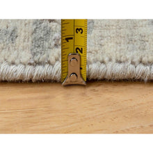 Load image into Gallery viewer, 3&#39;x4&#39;10&quot; Abstract Design Silver-Blue Modern Hand Knotted Wool &amp; Silk Oriental Rug FWR350922