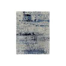 Load image into Gallery viewer, 2&#39;x2&#39;10&quot; Abstract Design Hi-Low Pile Silver-Blue Hand Knotted Wool &amp; Silk Oriental Rug FWR351024