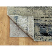 Load image into Gallery viewer, 2&#39;x2&#39;10&quot; Abstract Design Hi-Low Pile Silver-Blue Hand Knotted Wool &amp; Silk Oriental Rug FWR351024