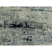 Load image into Gallery viewer, 2&#39;x2&#39;10&quot; Abstract Design Hi-Low Pile Silver-Blue Hand Knotted Wool &amp; Silk Oriental Rug FWR351024