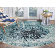 Load image into Gallery viewer, 8&#39;8&quot;x8&#39;8&quot; Wool and Silk Broken Persian Tabriz Erased Design Hand Knotted Round Oriental Rug FWR351294