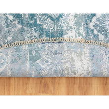 Load image into Gallery viewer, 8&#39;8&quot;x8&#39;8&quot; Wool and Silk Broken Persian Tabriz Erased Design Hand Knotted Round Oriental Rug FWR351294