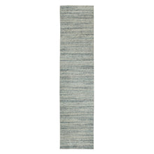 Load image into Gallery viewer, 2&#39;6&quot;x11&#39;10&quot; Green Organic Wool Variegated Textured Design Runner Hand Loomed Modern Oriental Rug FWR351432