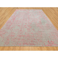 Load image into Gallery viewer, 10&#39;x14&#39;1&quot; Pink Wool and Art Silk Transitional Design Hand Loomed Jacquard Oriental Rug FWR351486
