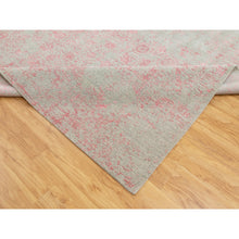 Load image into Gallery viewer, 10&#39;x14&#39;1&quot; Pink Wool and Art Silk Transitional Design Hand Loomed Jacquard Oriental Rug FWR351486
