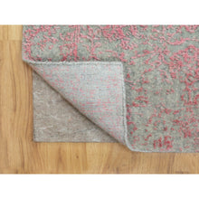 Load image into Gallery viewer, 2&#39;6&quot;x11&#39;10&quot; Pink Wool and Art Silk Erased Persian Design Runner Hand Loomed Jacquard Oriental Rug FWR351498