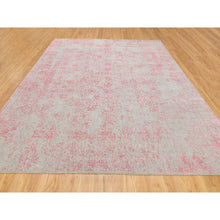 Load image into Gallery viewer, 9&#39;x12&#39; Pink Wool and Art Silk All Over Design Hand Loomed Jacquard Oriental Rug FWR351534