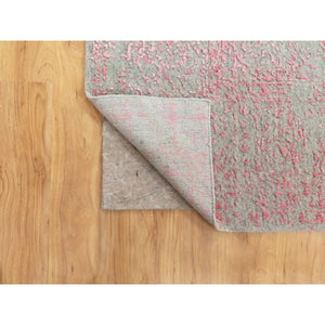 9'x12' Pink Wool and Art Silk All Over Design Hand Loomed Jacquard Oriental Rug FWR351534