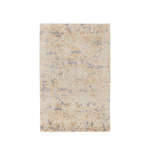 Load image into Gallery viewer, 3&#39;x5&#39; Gray Wool and Pure Silk Mosaic Design Hand Knotted Modern Oriental Rug FWR351804