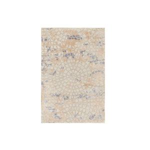 2'x3'1" Gray Mosaic Design Wool and Pure Silk Hand Knotted Modern Oriental Rug FWR351816