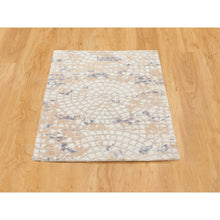 Load image into Gallery viewer, 2&#39;x3&#39;1&quot; Gray Mosaic Design Wool and Pure Silk Hand Knotted Modern Oriental Rug FWR351816