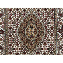 Load image into Gallery viewer, 2&#39;9&quot;x16&#39;3&quot; Ivory Hand Knotted Wool And Silk Tabriz Mahi Fish Design Oriental XL Runner Rug FWR352284