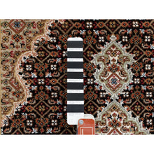 Load image into Gallery viewer, 3&#39;1&quot;x5&#39;5&quot; Hand Knotted Wool Black Fish Design Tabriz Mahi Oriental Rug FWR352374