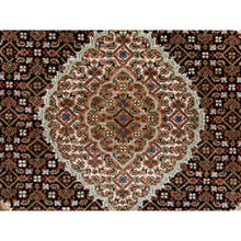 Load image into Gallery viewer, 3&#39;1&quot;x5&#39;5&quot; Hand Knotted Wool Black Fish Design Tabriz Mahi Oriental Rug FWR352374