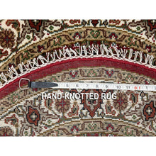 Load image into Gallery viewer, 3&#39;4&quot;x3&#39;4&quot; Red Hand Knotted Wool Tabriz Mahi Fish Design Oriental Round Rug FWR352452