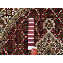 Load image into Gallery viewer, 4&#39;x4&#39; Red Hand Knotted Wool Tabriz Mahi Fish Design Oriental Round Rug FWR352476