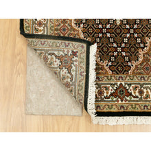 Load image into Gallery viewer, 3&#39;1&quot;x5&#39;6&quot; Rich Black, Hand Knotted, Tabriz Mahi with Fish Medallion Design, 250 KPSI Wool Oriental Rug FWR352656