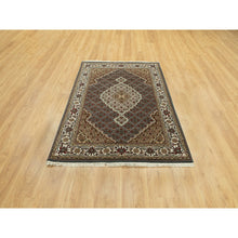 Load image into Gallery viewer, 4&#39;1&quot;x6&#39; Grey Hand Knotted Wool Tabriz Mahi Fish Design Oriental Rug FWR352836