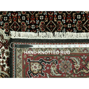 4'2"x6' Hand Knotted Wool Black Fish Design Tabriz Mahi Oriental Rug FWR352974