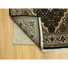 Load image into Gallery viewer, 3&#39;1&quot;x5&#39;2&quot; Wool Black Hand Knotted Fish Design Tabriz Mahi Oriental Rug FWR352998