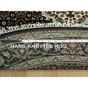 4'x4' Black Hand Knotted Wool Tabriz Mahi Fish Design Oriental Round Rug FWR353052